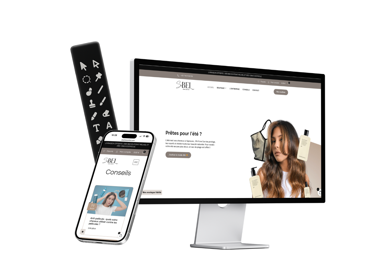 Réalisations - Site Internet Sibel Hair Artist DIGITEA Agence de communication - e-commerce png2