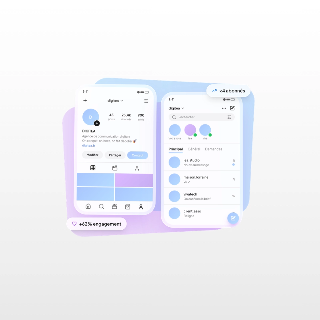 Réseaux sociaux - Hero - DIGITEA - Agence de Communication - Insta pastel 1
