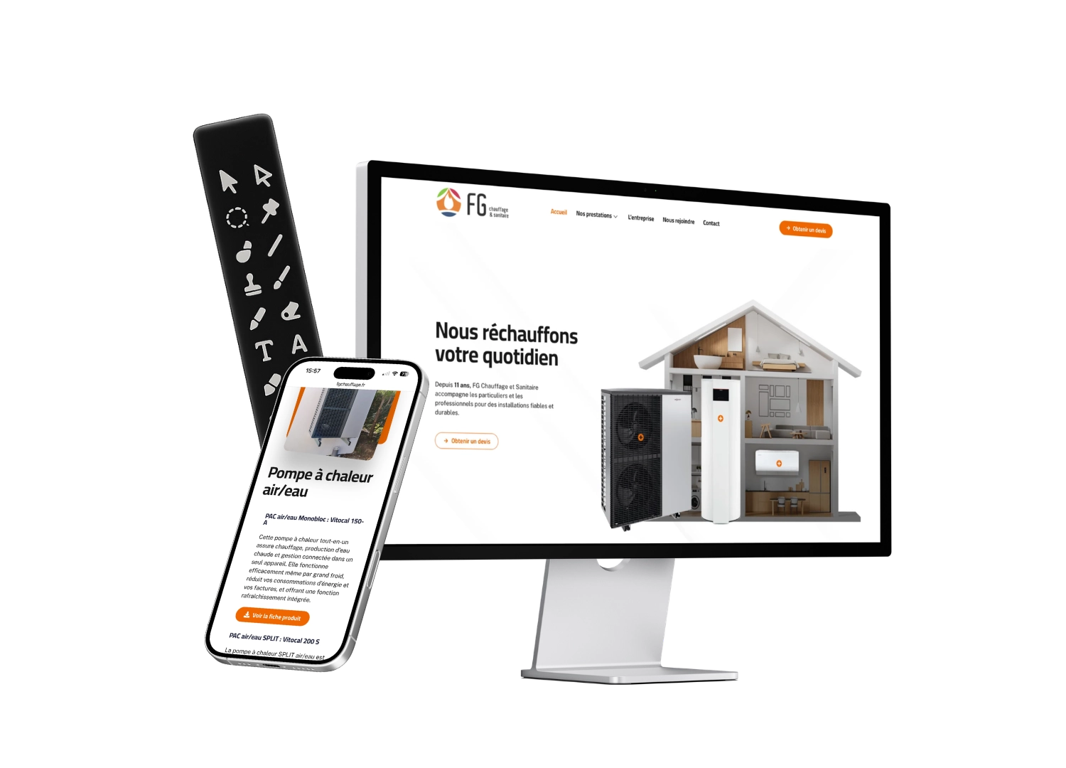 fg chauffage site internet vitrine chauffagiste digitea agence de communication